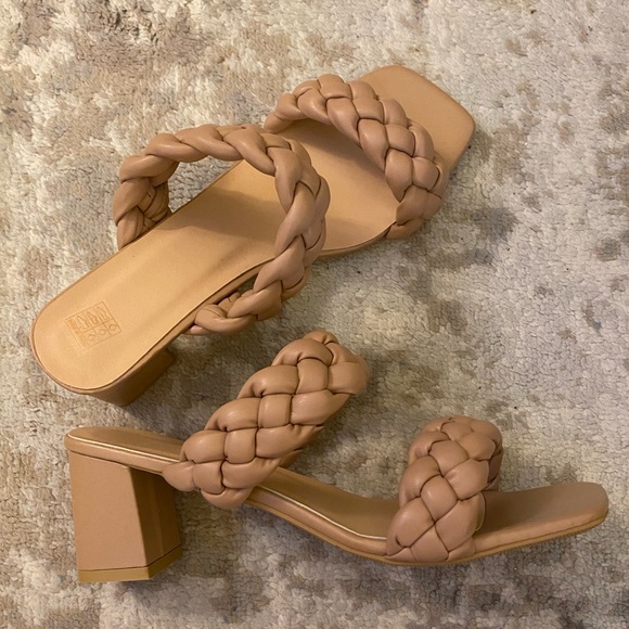Apricot Braided Slip-On Sandal/Heels - Picture 11 of 14